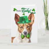 Podengo Dog Feelin' Lucky St Patrick's Day Feestdagen Kaart (Voorkant)