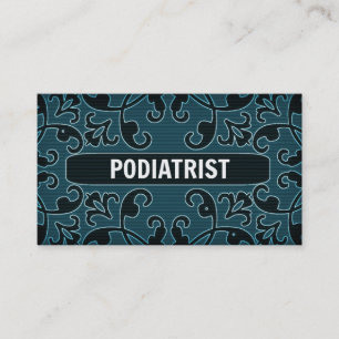 Podiatrist Blauwgroen Damask Visitekaartje