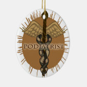 Podiatrist Caduceus Keramisch Ornament (Rechts)