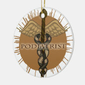 Podiatrist Caduceus Keramisch Ornament (Links)
