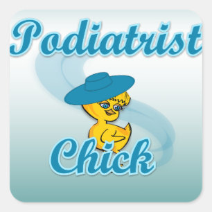 Podiatrist Chick #3 Vierkante Sticker