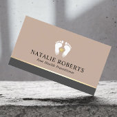 Podiatrist Foot Massage Therapist Elegant Beige Visitekaartje