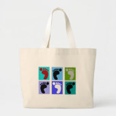 Podiatrist Gifts Popart Design of Feet Grote Tote Bag (Voorkant)