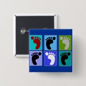 Podiatrist Gifts Popart Design of Feet Vierkante Button 5,1 Cm (Voorkant /achterkant)