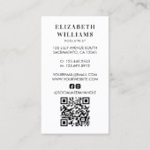 Podiatrist Voet Gezondheidsbeoefenaar QR Code Mode Visitekaartje (Achterkant)