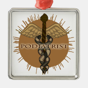 Podiatriste Caduceus Premium Carré Ornement
