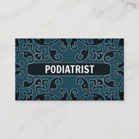 Podiatriste Turquoise Damask Carte de visite (Devant)