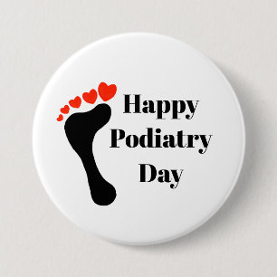 Podiatry Day Button met voet- en hartspeelgoed