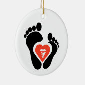 Podiatry Day Foot & Heart Ornament (Rechts)