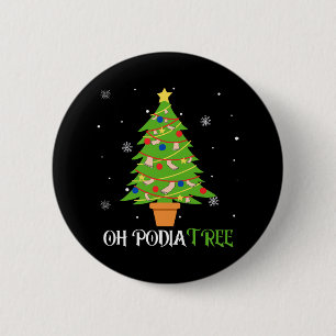 Podiatry kerstboom podiatrist voet medisch als ronde button 5,7 cm