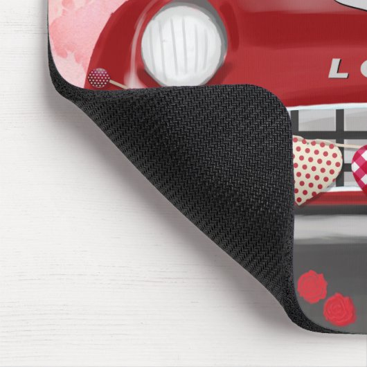 Podle Dog auto met hart Valentijns Muismat (Hoek)