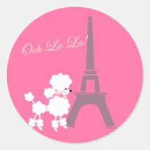 Podle Dog en Eiffel Tower Paris Pink Grey