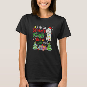 Podle Dog on Santa's Naughty List Xmas T-shirt