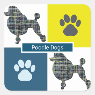 Podle Dog & Paw Y&B Grid Square Vierkante Sticker