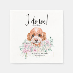 Podle Doodle Dog Wedding Cocktail Napkins Servet
