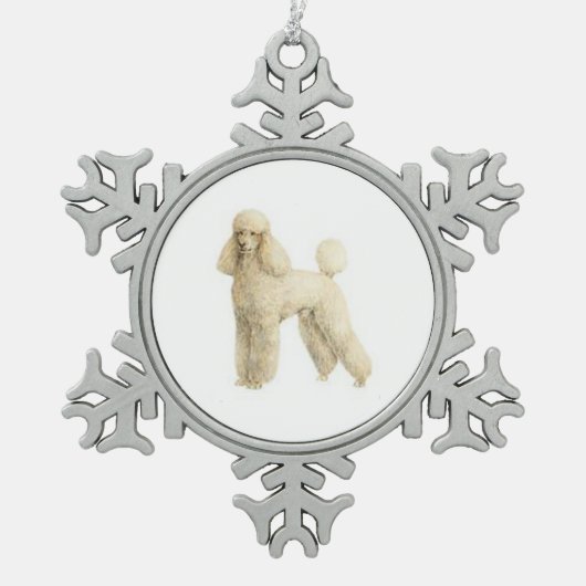 Podle — Puppy Clip Tin Sneeuwvlok Ornament (Voorkant)