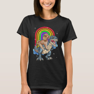 Podle Riding Dinosaur T rex Rainbow T-shirt