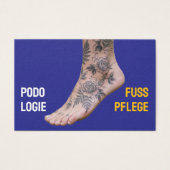 Podology Photo QR Code Foot Care Tattoo art Visitekaartje (Voorkant)