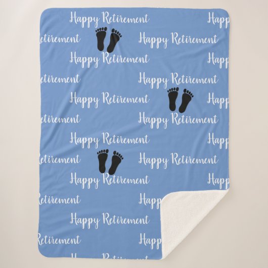 Podoloog Voeten Patroon Blauw Sherpa Deken (Voorkant)