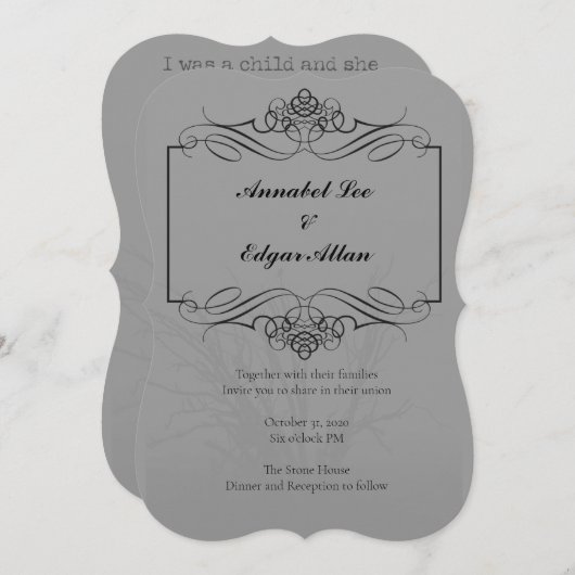 Poe Geïnspireerde Trouw Uitnodiging (Voorkant / Achterkant)