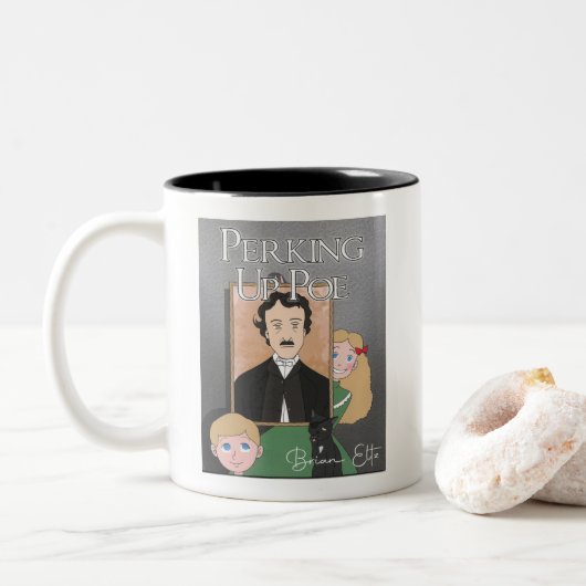 Poe-Mok omhoog Tweekleurige Koffiemok (Met donut)
