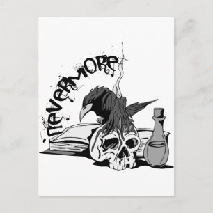 Poe Nevermore de Schedel & het Boek van de Raaf Briefkaart