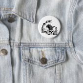 Poe Nevermore Raven Skull & Book Ronde Button 5,7 Cm (In situ)