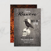 Poe Raven Halloween Party Invitation (Devant / Derrière)