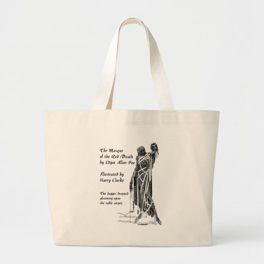 Poe: Rode dood Grote Tote Bag (Voorkant)
