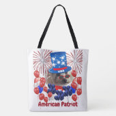 Poedel Amerikaanse Patriot Canvas tas (Achterkant)