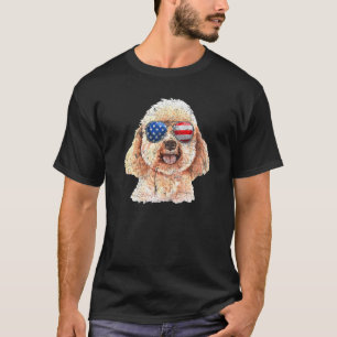 poedel amerikaanse vs vlag 4 juli vierde hond t-shirt