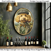 Poedel Boer Portret In Landschap CG6 Decoupage Tissuepapier