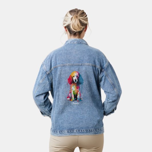 Poedel gepersonaliseerde Waterverf kunst Denim Jacket (Model)