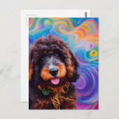 Poedel Ging in Spaghetti Briefkaart (Voorkant / Achterkant)