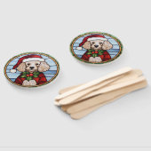 Poedel Glas in lood Kerst Handwaaier (Niet-gemonteerd)