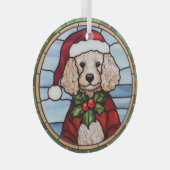 Poedel Glas in lood Kerst Ornament (Voorkant Rechts)