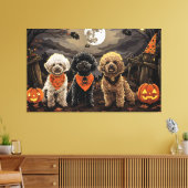 Poedel Halloween Spooky Canvas Afdruk (Insitu (Woonkamer))