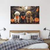 Poedel Halloween Spooky Canvas Afdruk (Insitu (Slaapkamer))