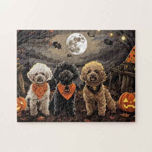 Poedel Halloween Spooky Legpuzzel (Horizontaal)