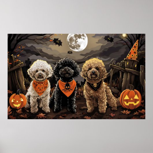 Poedel Halloween Spooky Poster (Voorkant)