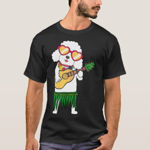 Poedel Hawaïaans Kostuum Spelen Ukulele Zomer Gif T-shirt
