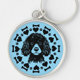 Poedel hond eigenaar sleutelhanger