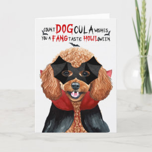 Poedel Hond Grappig Count DOGcula Halloween Feestdagen Kaart