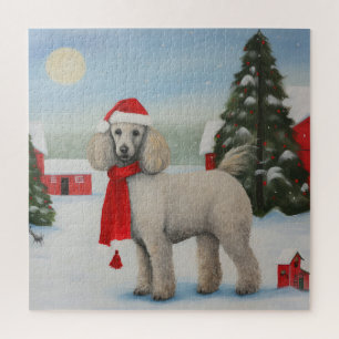 Poedel Hond in Sneeuw Kerstmis Legpuzzel