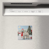 Poedel Hond in Sneeuw Kerstmis Magneet (Insitu (Vaatwasser))