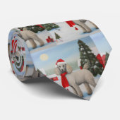 Poedel Hond in Sneeuw Kerstmis Stropdas (Opgerold)