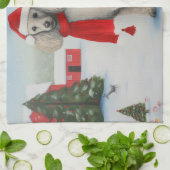 Poedel Hond in Sneeuw Kerstmis Theedoek (Gevouwen)