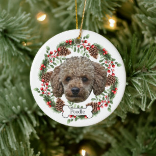 poedel hond keramisch ornament