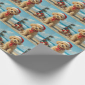 Poedel Hond Kerst  Strand Cadeaupapier (Hoek)