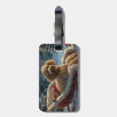 Poedel Hond Kerstfeest Bagagelabel (Achterkant verticaal)